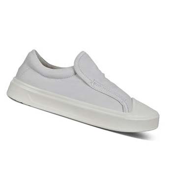 Women's Ecco Flexure T-cap Slip-on Casual Shoes White | Canada 64QMA